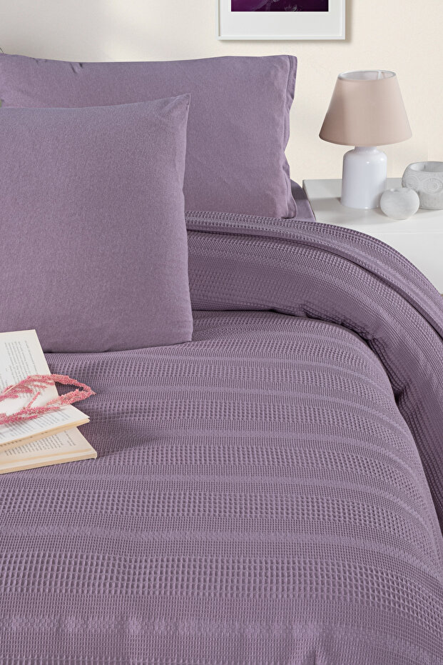 Pamuk Dual Tek Kişilik Pike Yatak Örtüsü Seti 160x230, Lastikli Çarşaf 100x200, 1 Yastık Kılıf - 1