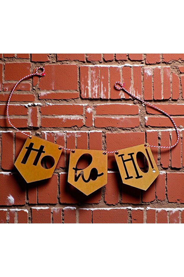 Ho Ho Ho Christmas Ornament Kraft Cardboard Drawstring Christmas Banner