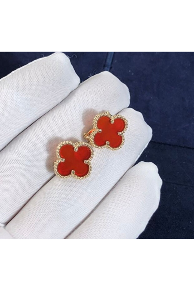 Red Flower Earrings - 3