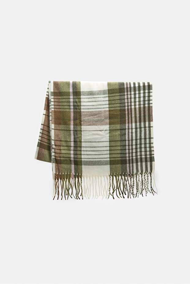 Kontrast Kareli Atkı - 3