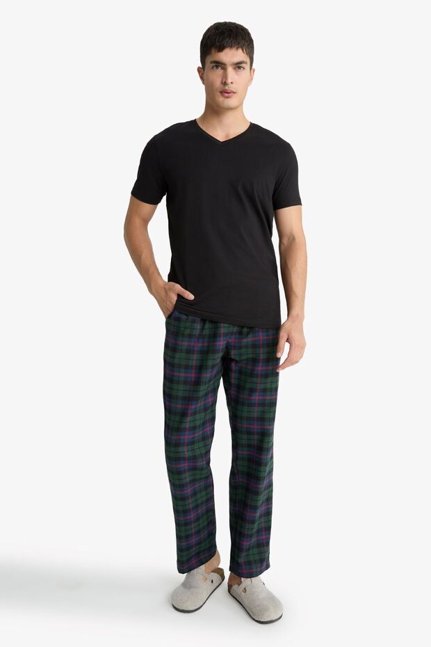 Regular Fit Cepli Uzun Boy Kareli Pijama Altı F5213AX25WN - 5