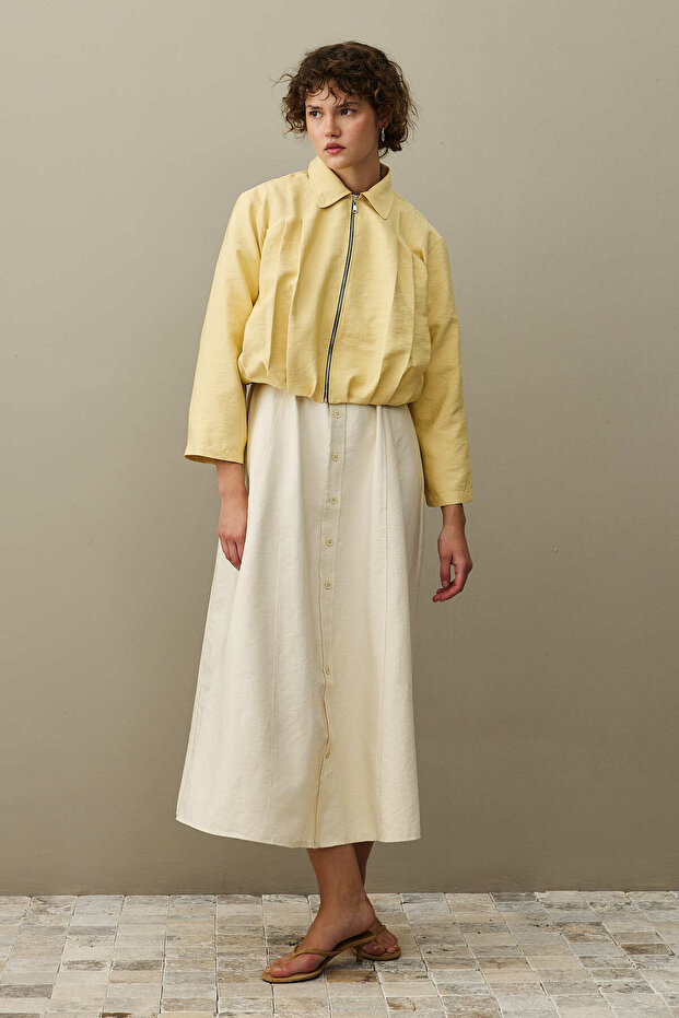 سترة متعددة الطيات باللون الأصفر - 5