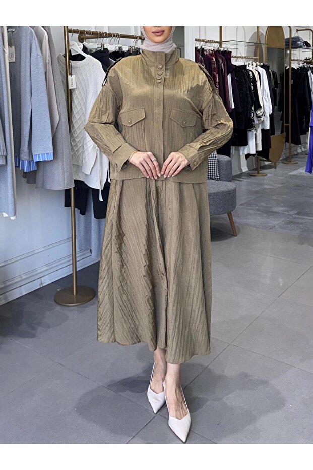 KIRIŞIK CEKETLİ ELBİSE - 4