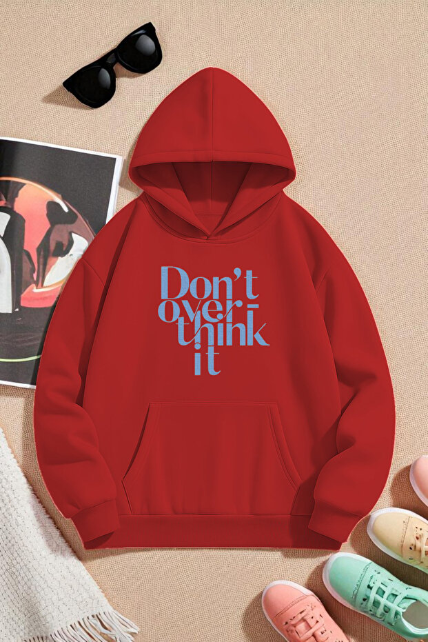 سويت شيرت مطبوع بتصميم DONT OVER THINK للجنسين
