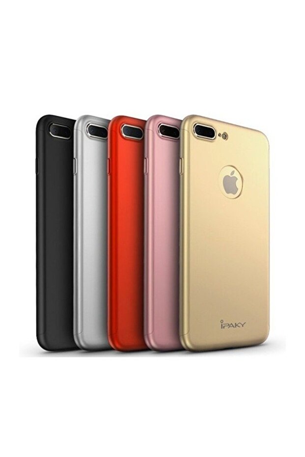 Apple iPhone 7 Plus Full Cover 360 Black Case + Free Screen Protector - 3