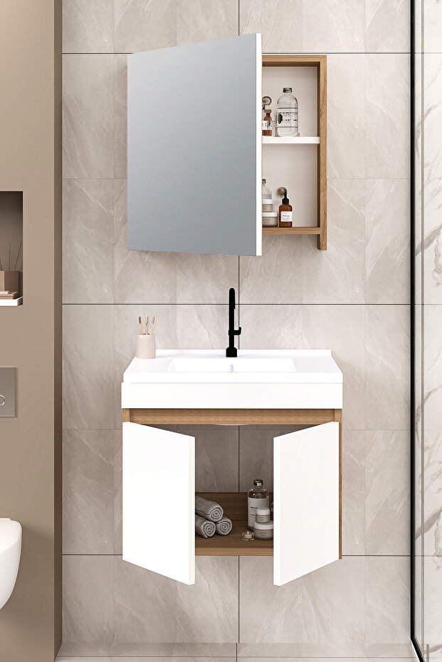 %100 Mdf 65 cm Saura Banyo Dolabı - 3