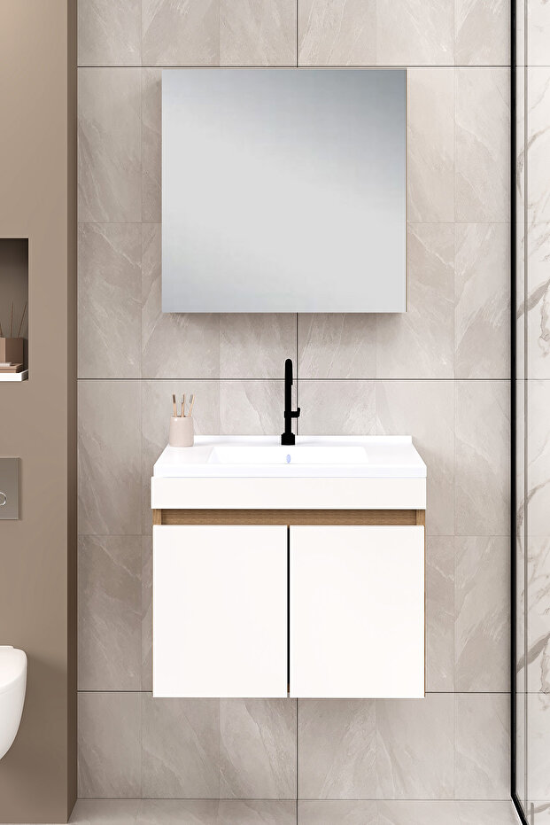 %100 Mdf 65 cm Saura Banyo Dolabı - 1
