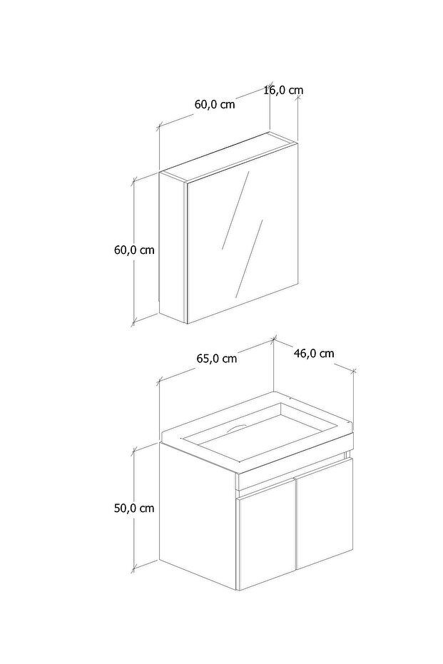 %100 Mdf 65 cm Saura Banyo Dolabı - 5