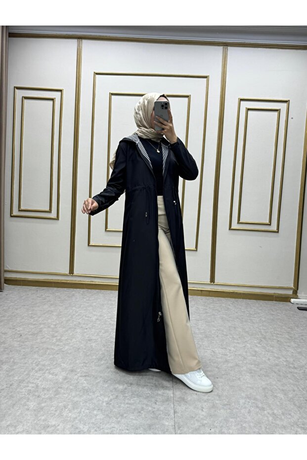 معطف طويل منقوش من ميس - 8