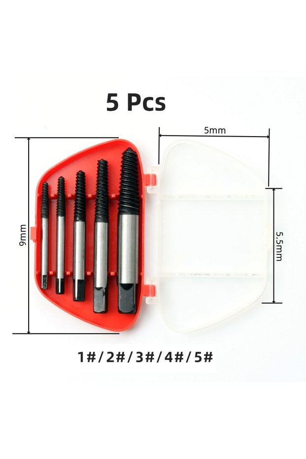 Square Extractor 8Pcs Box Damaged Broken Screw Remover Extractor Drill Bits 5/6/8Pcs Steel Durable E