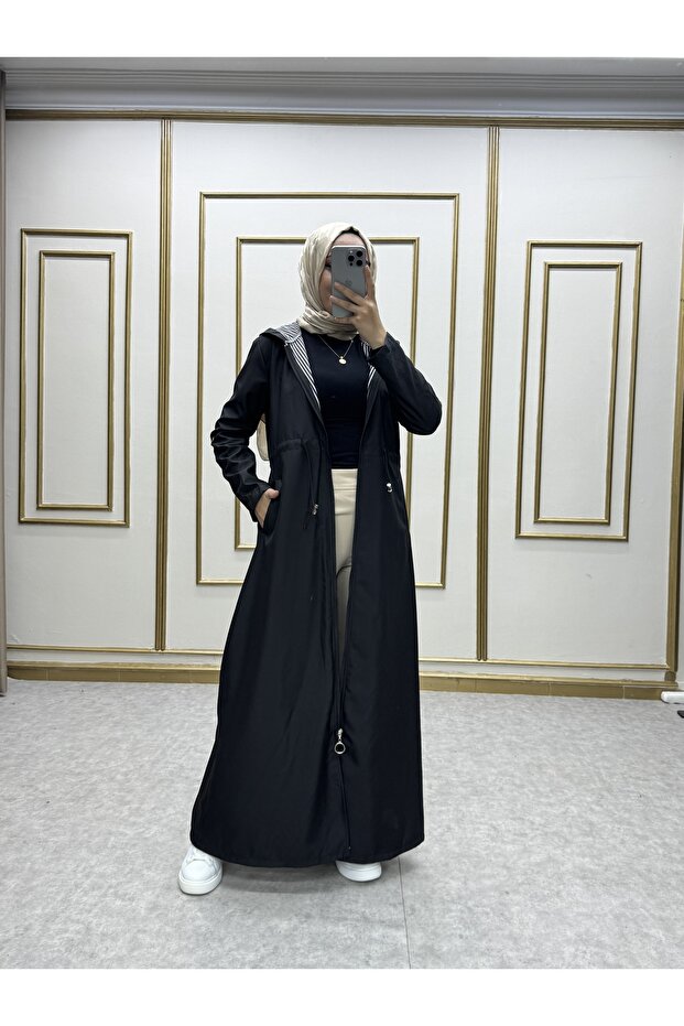 معطف طويل منقوش من ميس - 4