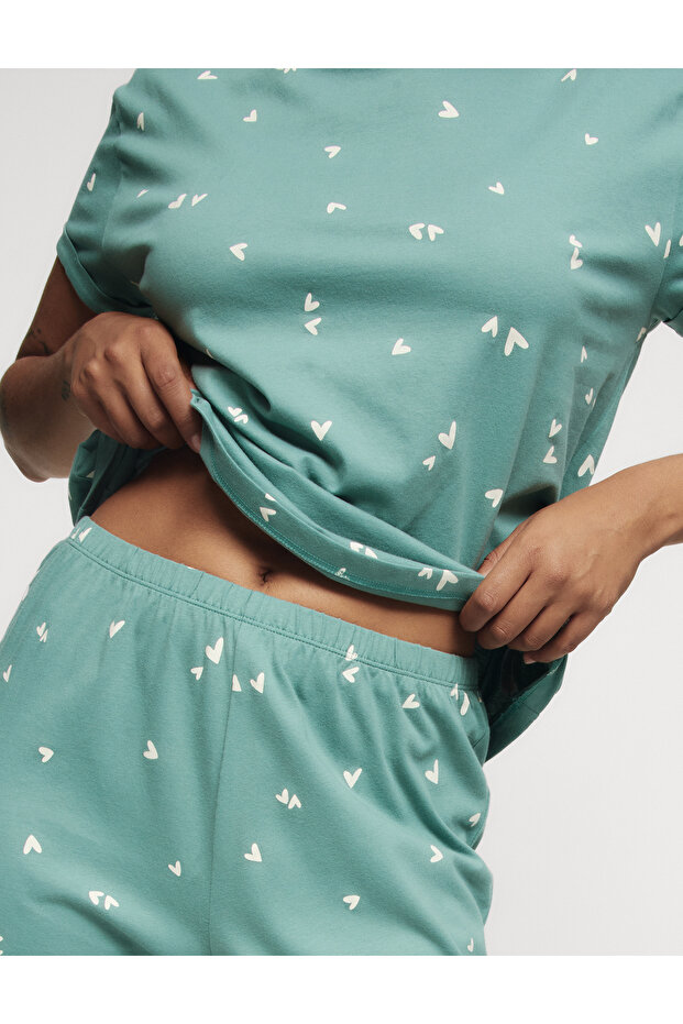 Pamuk Karışımlı Pijama Takımı - 4