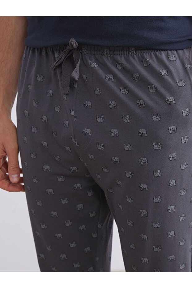 Thin Patterned Men's Pajama Bottoms - 3