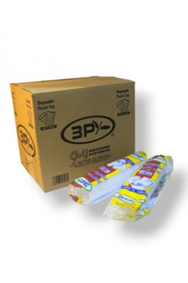كرتون - 3P كاسات بلاستيك 6 اونص ابيض 50*20ربطة (1000 كوب)