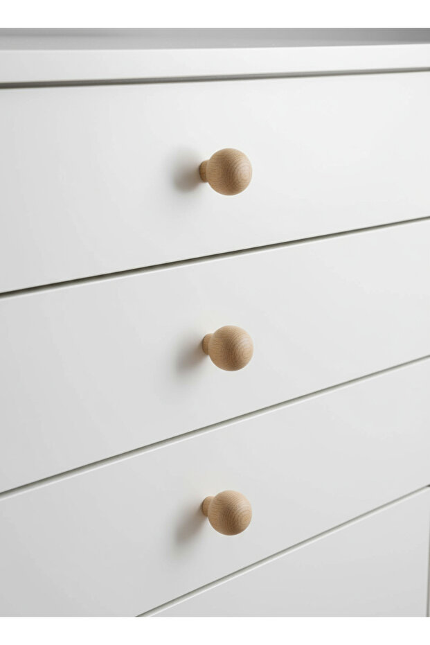 küre kulp ahşap kulp lüks country mobilya kulpu ( 1 ADET ) - 1