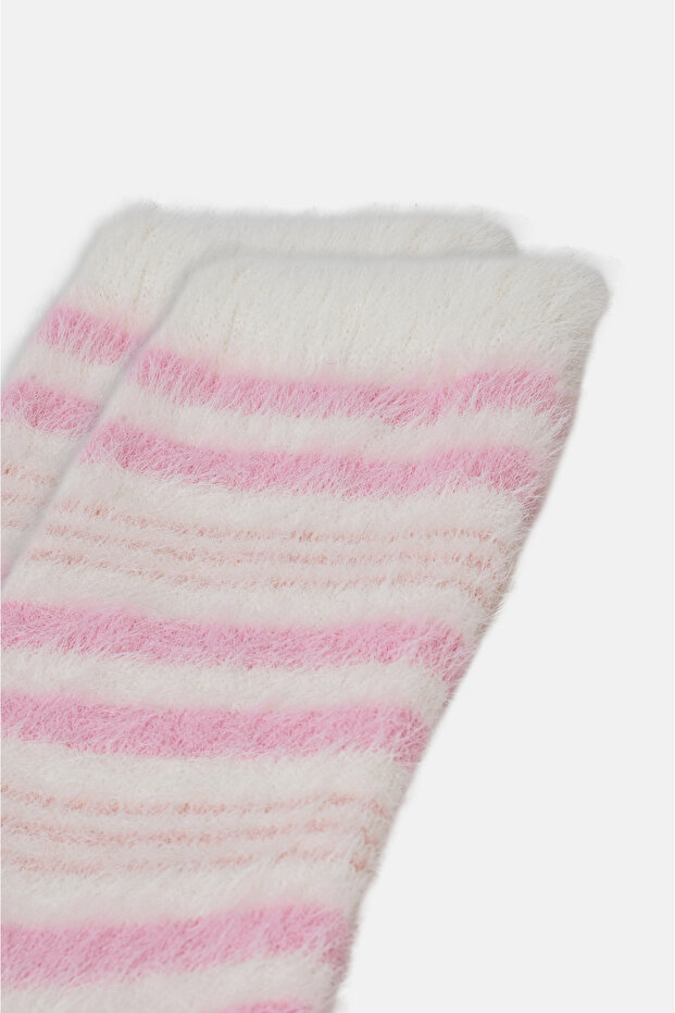 Fluffy Stripe Soket Çorap - 3