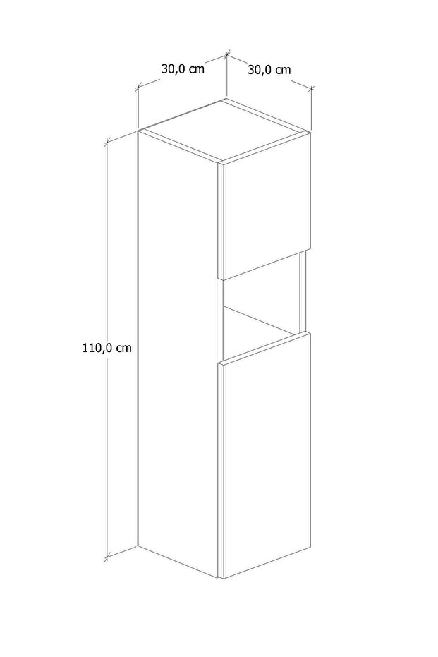 %100 Mdf 30 cm Saura Boy Dolabı - 5