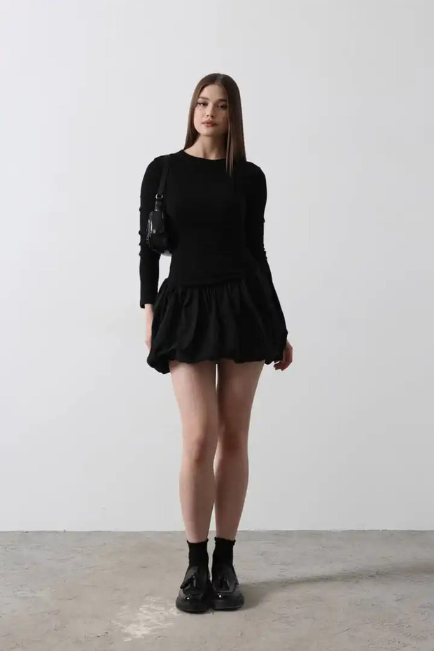 Balon Etekli Elbise - 2