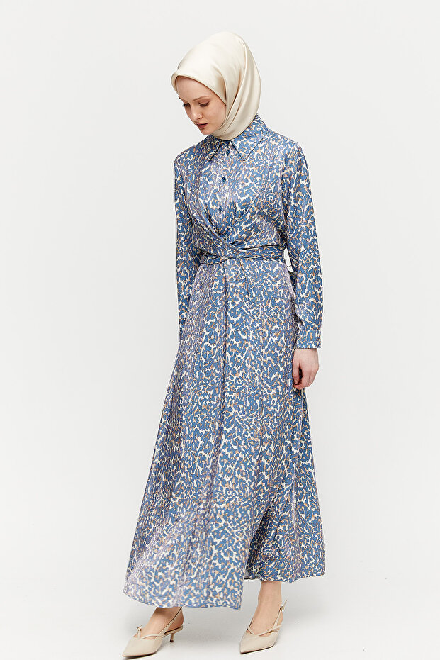 Jakarlı Leopar Elbise - 2