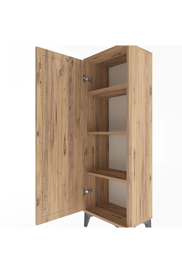 Arges Dolap Tek Kapaklı Tek Askılı 44x30x134 Çam-Çam - 5