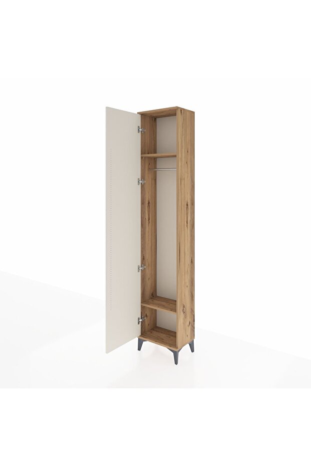 Arges Dolap 2 Raflı Tek Kapaklı Tek Askılı 44x30x221 Çam-Aytaşı - 4