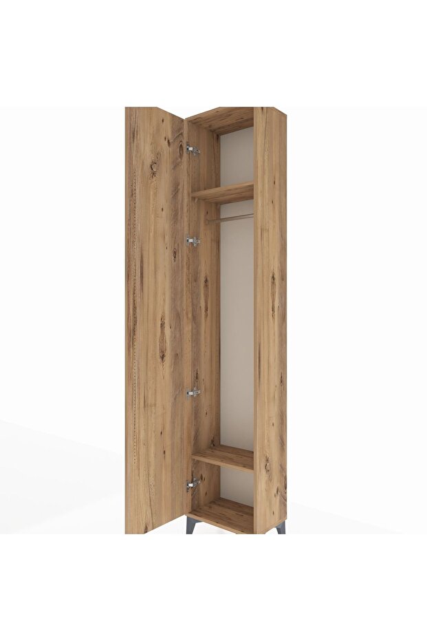 Arges Dolap 2 Raflı Tek Kapaklı Tek Askılı 44x30x221 Çam-Çam - 5