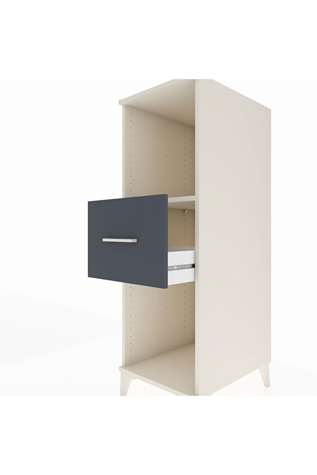 Kronos Dolap Tek Raflı Tek Çekmeceli 44x59x134 Aytaşı-Antrasit - 5