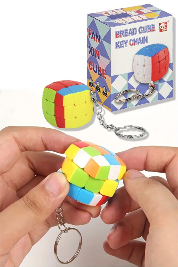 Set of 3 Rubik's Mind Cube Keychain Mini Intelligence Cubes Fast Rotating Durable Toy - 7