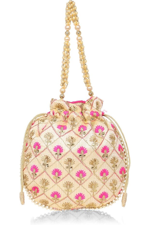 Women's Amara Round Potli | Ladies Purse Handbag, Fuschia