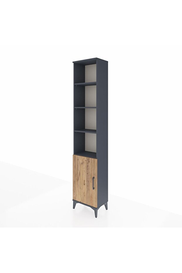 Arges Dolap 5 Raflı Tek Kapaklı 44x30x221 Antrasit-Çam - 3