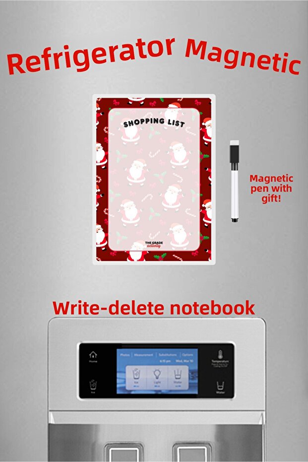 Summer Ice Santa Shopping List Fridge Magnet Note Holder Christmas Ornaments Christmas Accessory