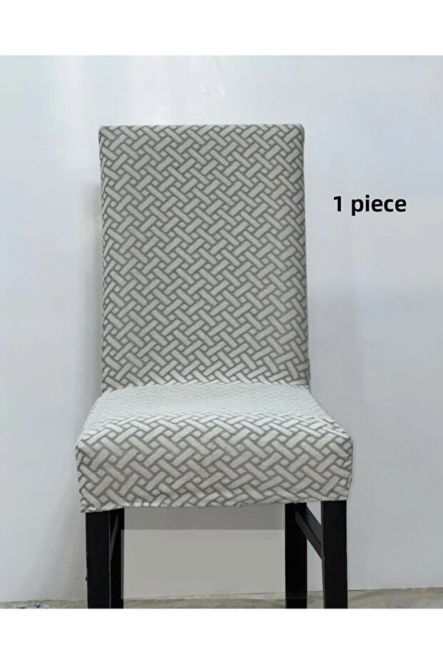 Brick Pattern Lycra Jacquard Fabric Chair Cover, Elastic, Stretch Chair Slipcover 1Pc