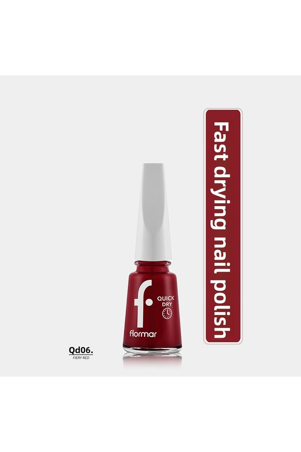Quick Dry Qne-06 Fiery Red New Fiery Red | Nail Polishes Long Lasting Beauty Makeup