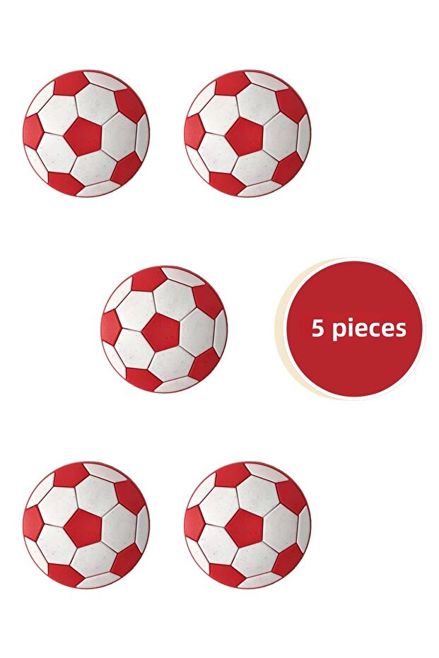 5 Pcs Soccer Ball Kids Room Furniture Handle Set - Polyester - Single Screw Cabinet and Drawer Handles