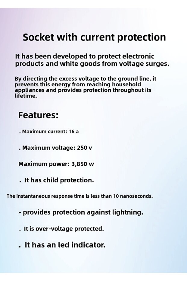 Surge Protected Socket-4 Pieces - 4