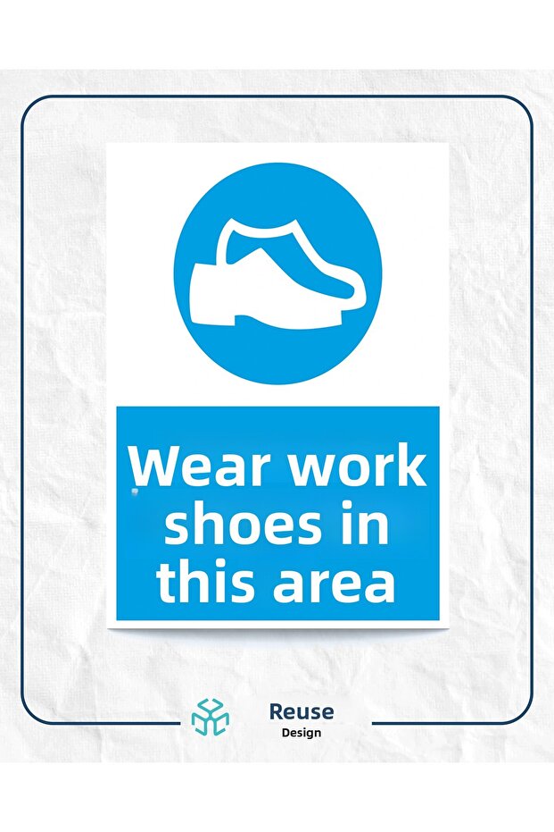 Wear Work Shoes in This Area 21X28Cm Work Safety Sticker