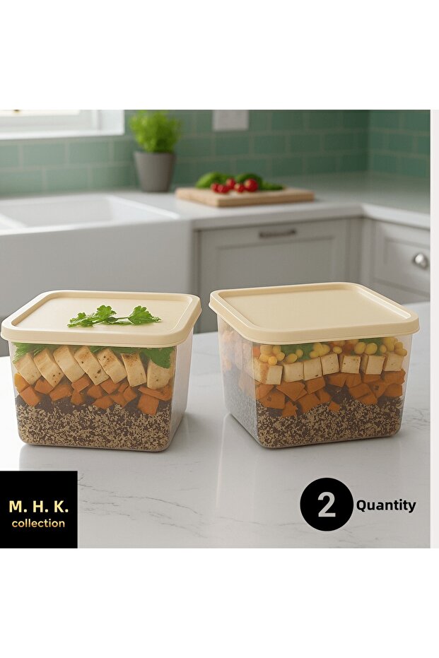 2 صندوق تخزين كبير الحجم مع غطاء - 1