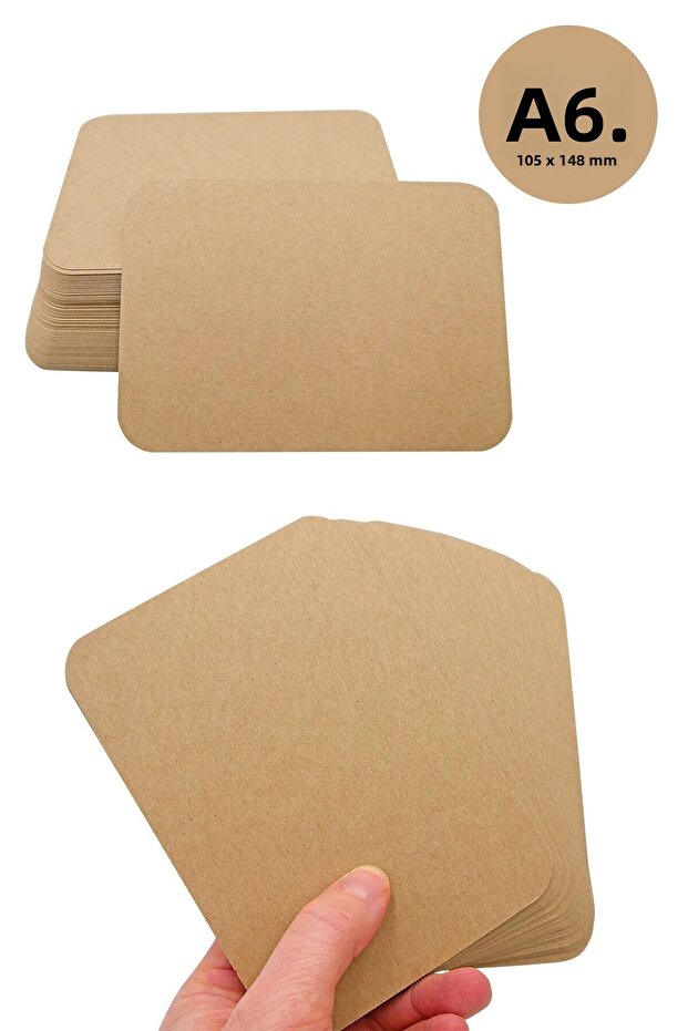 Pack of 100 Flash Cards A6 Size Unprinted Oval Cut Cards