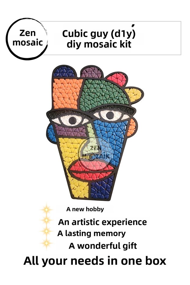DIY Mosaic Kit with Wooden Stencils – Artistic Activity Kit Suitable for All Levels