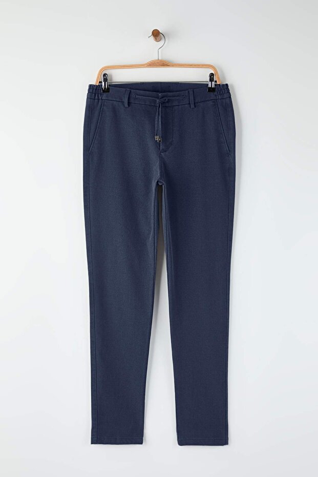 Lacivert Regular Fit Dokulu Rahat Erkek Pantolon TMNAW26PL00007 - 5
