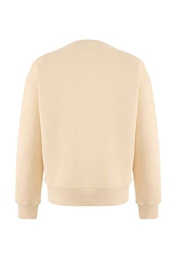 Taş Kalın İçi Polarlı Regular/Normal Kalıp Bisiklet Yaka Basic Örme Sweatshirt TWOAW24SW00101 - 8