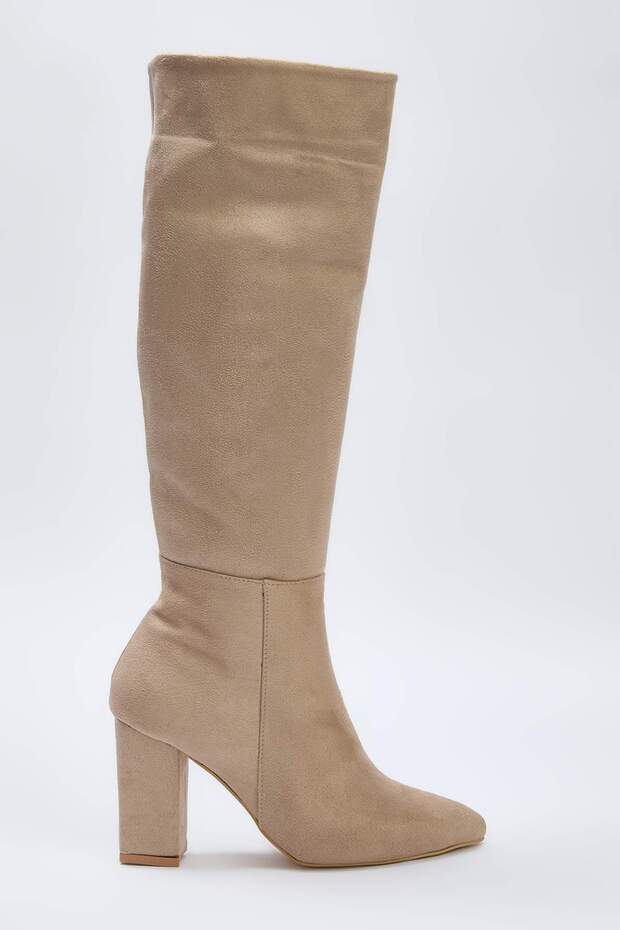 Damskie botki zamszowe na obcasie blokowym TAKAW26CZ00008 - 5