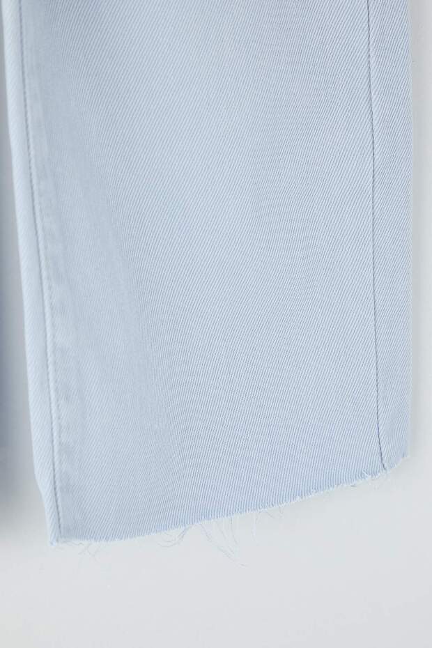 Mavi Düz Geniş Paça/Wide Leg Kız Çocuk Dokuma Pantolon TKDAW26PL00003 - 2
