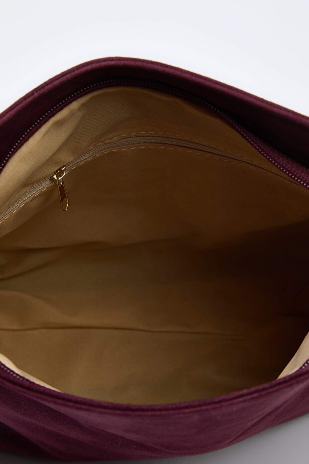 Mürdüm Süet Kadın Mini Boy Clutch El Çantası TAKAW26PY00008 - 4