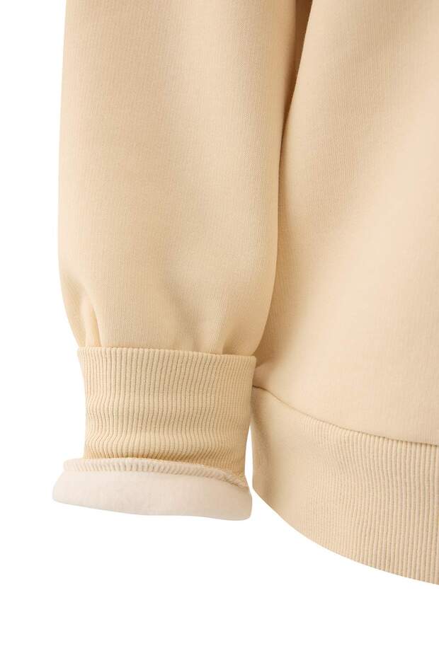 Taş Kalın İçi Polarlı Regular/Normal Kalıp Bisiklet Yaka Basic Örme Sweatshirt TWOAW24SW00101 - 7