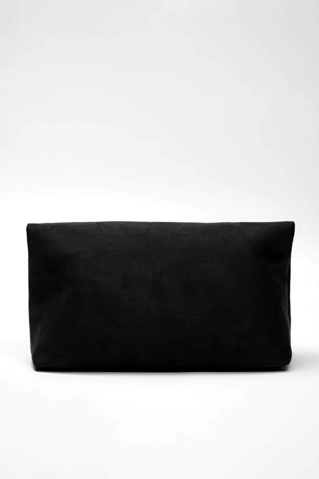 Siyah Süet Kadın Mini Boy Clutch El Çantası TAKAW26PY00008 - 5