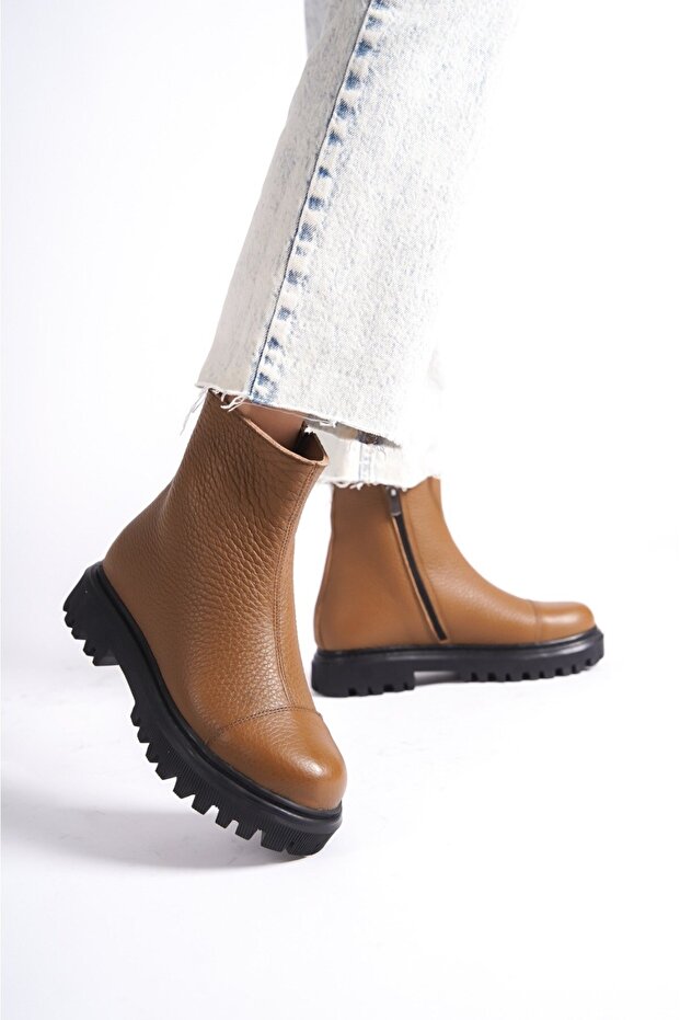 Kadın Ceviz Hakiki Deri Bot - 1