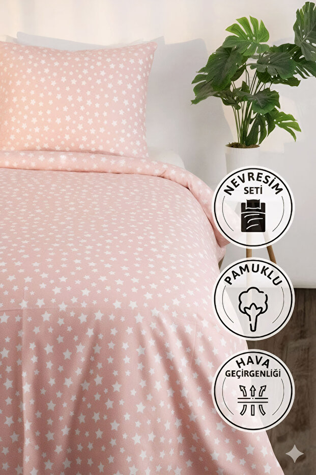 Mimosa Tek Kişilik Nevresim Seti - Pudra - 1