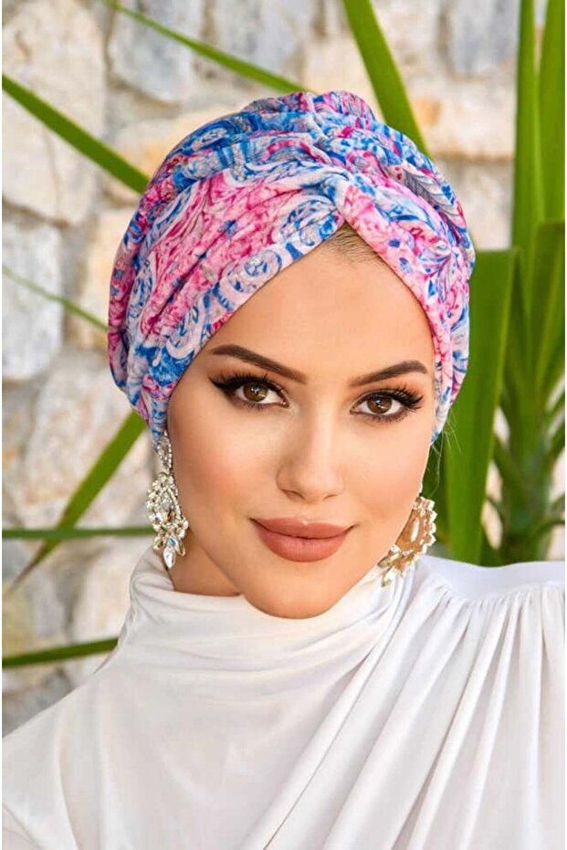 Blue Red Patterned Auger Bone - 2