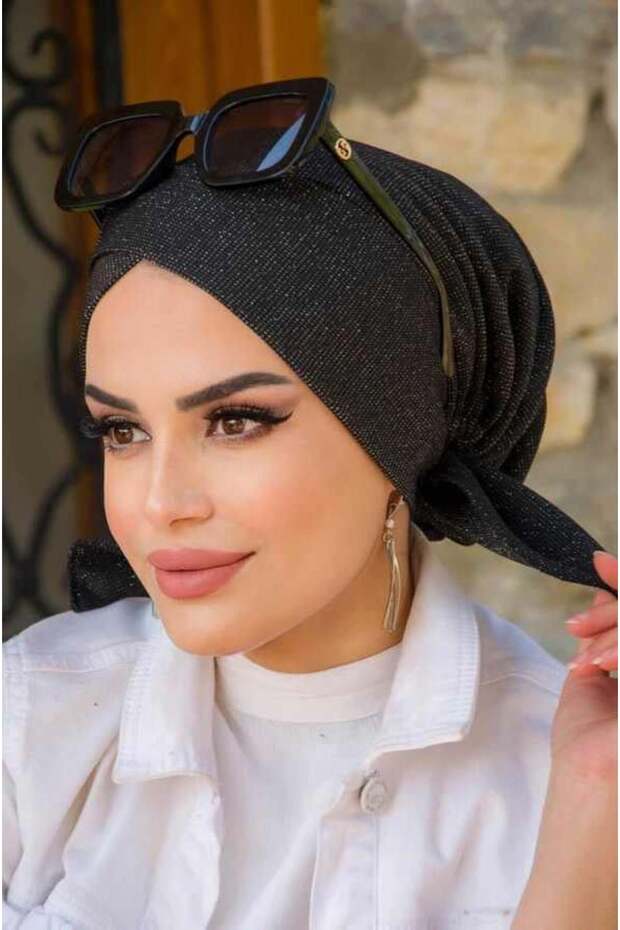 Siyah Simli Çapraz Bone - 2